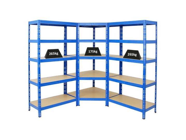 PROREGAL® Eckregal MegaDeal Tiger 1x Eckregal + 2 Stück 180x90x45cm Blau, Fachlast von 175 kg beim Eckregal und 265 kg bei den Standregalen, blau von OTTO