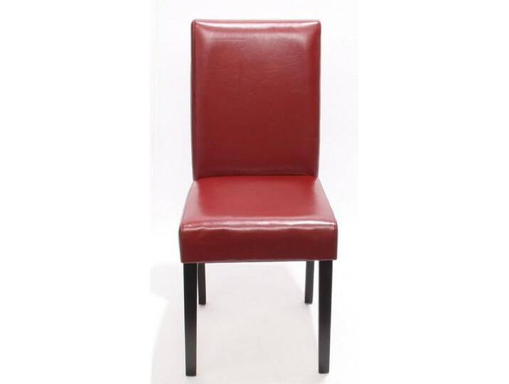 PROREGAL® Esszimmerstuhl 4x Esszimmerstuhl Stuhl Küchenstuhl HxBxT 90x43x56cm Leder Rot von OTTO