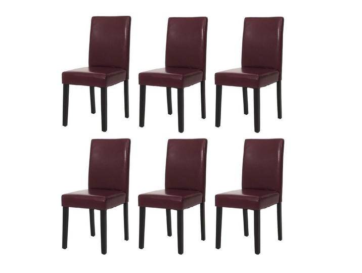 PROREGAL® Esszimmerstuhl 6x Esszimmerstuhl Stuhl Küchenstuhl HxBxT 90x43x56cm Kunstleder Rot von OTTO