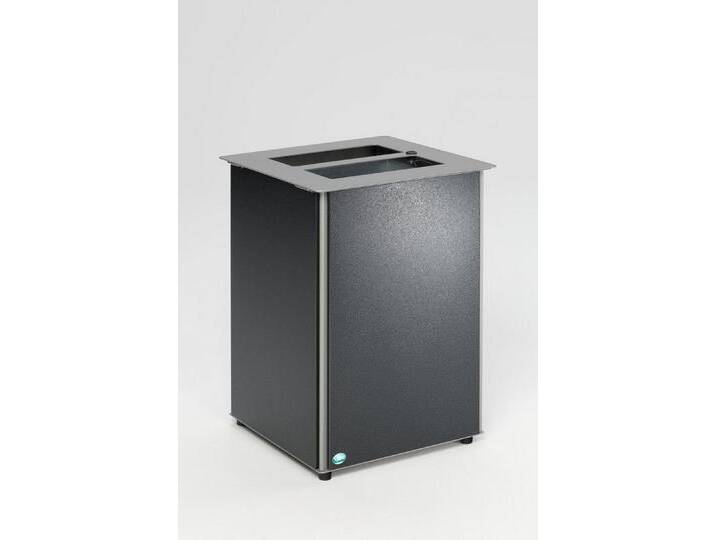 PROREGAL® Mülleimer Abfallsammler Deckel aufklappbar 80L 73x50,5x50,5cm Grau-Silber von OTTO