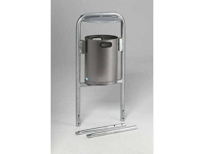 PROREGAL® Mülleimer Abfallsammler Rohrbogen Dach Einbetonieren 115x49x40 Edelstahl von OTTO