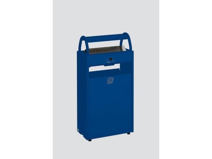 PROREGAL® Mülleimer Kombiascher Schloss und Blenden 60L 98x48,5x26,5cm Stahl Blau von OTTO