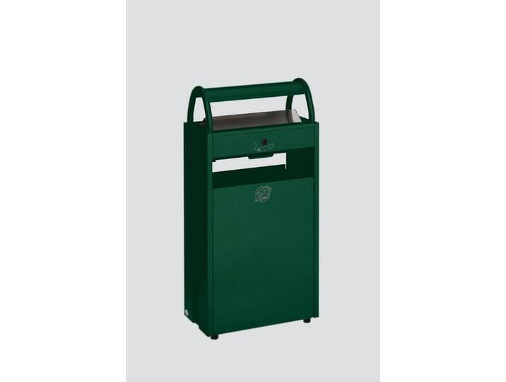 PROREGAL® Mülleimer Kombiascher Schloss und Blenden 60L 98x48,5x26,5cm Stahl Grün von OTTO
