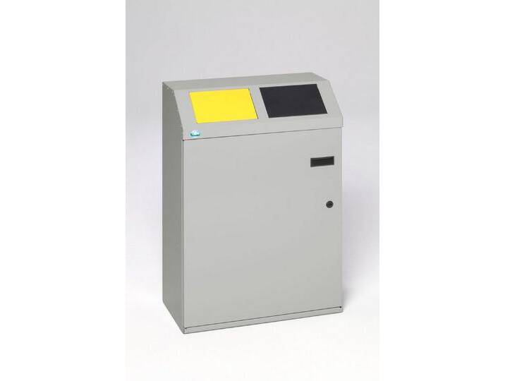 PROREGAL® Mülleimer Robustes Wertstoffsortiersystem eckig 2-Fach48L 91x61x32,5Silber von OTTO