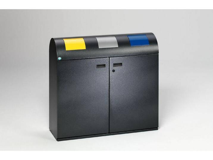 PROREGAL® Mülleimer Selbstlöschende Wertstoffsammlstation 80L Behälter 99,5x108x37,5Grau von OTTO