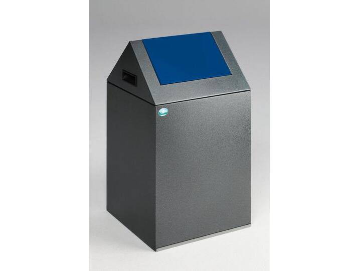 PROREGAL® Mülleimer Selbstlöschender Wertstoffsammler43L 60x32x32cmGrau-Blau von OTTO