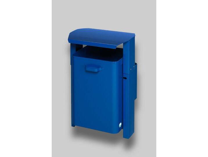 PROREGAL® Mülleimer eckiger Abfallsammler Dach Wand- oder Rohrbefestigung 69x42x35 Blau von OTTO