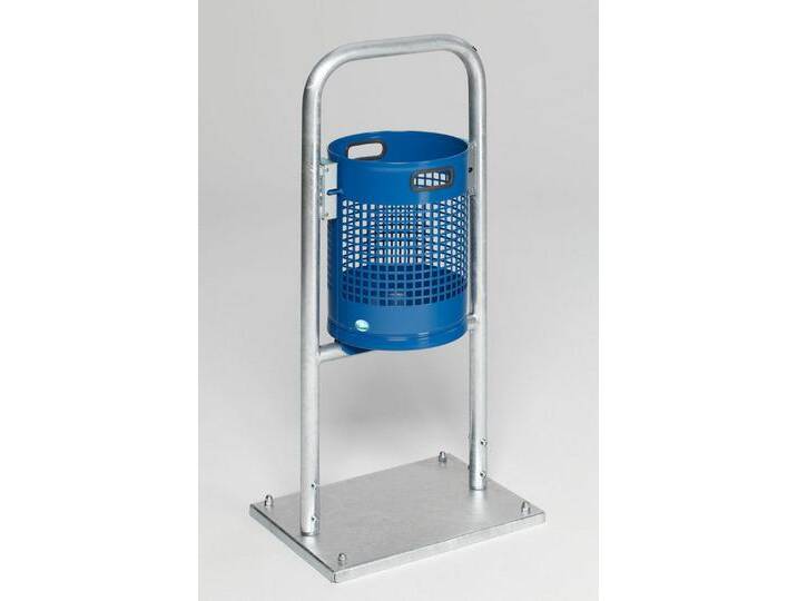 PROREGAL® Mülleimer gelochter Abfallsammler Rohrbogen Bodenplatte 115x49x43 Stahl Blau von OTTO