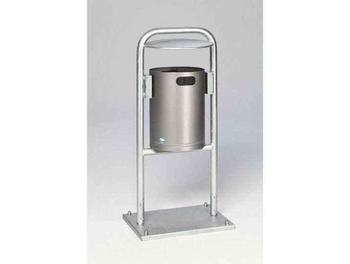 PROREGAL® Mülleimer gelochter Abfallsammler Rohrbogen Dach Bodenplatte 115x49x40 Edelstahl von OTTO