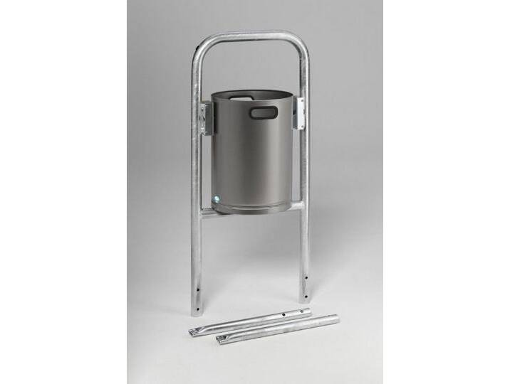 PROREGAL® Mülleimer gelochter Abfallsammler Rohrbogen Einbetonieren 145x49x43 Edelstahl von OTTO