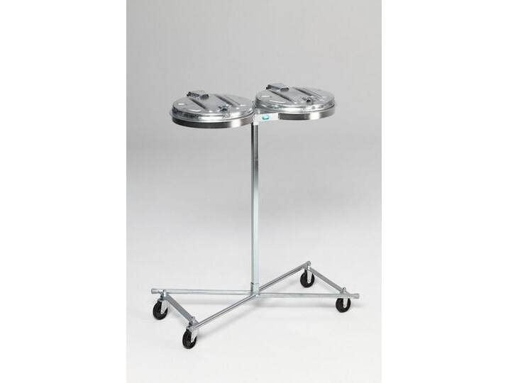 PROREGAL® Müllsackständer Metall-Deckel Fahrbar 2x 120L 102x86x48cm Stahl Verzinkt-Verzinkt von OTTO