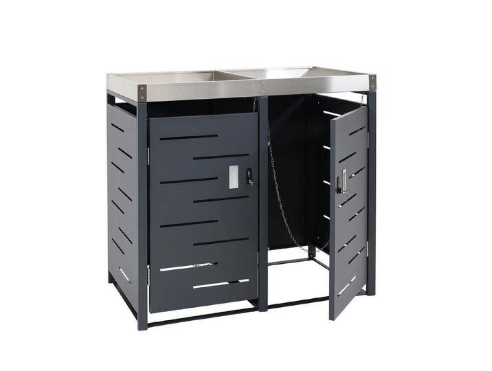 PROREGAL® Mülltonnenbox 2er-Mülltonnenverkleidung 110x115x62cm 80-240L Pflanzkasten Edelstahl von OTTO