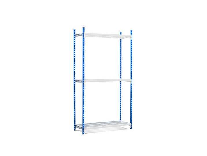 PROREGAL® Schwerlastregal Fachbodenregal MAXIMUS Pro Grundregal 240x150x40cm 3 Fachboden, blau grau von OTTO