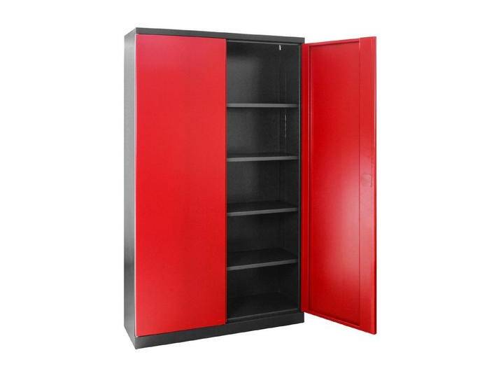 PROREGAL® Spind Stahlschrank Owl mit 4 Fachboden, HxBxT 192x78x38cm, Grau, grau rot, Anthrazitgrau/Feuerrot von OTTO