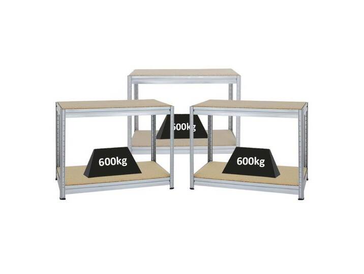 PROREGAL® Werkbank MegaDeal Höhenverstellbare Werkbank DINO HxBxT 90x120-160x60cm, Höhe der Einlegeböden lässt sich in 5 cm Schritten anpassen. von OTTO