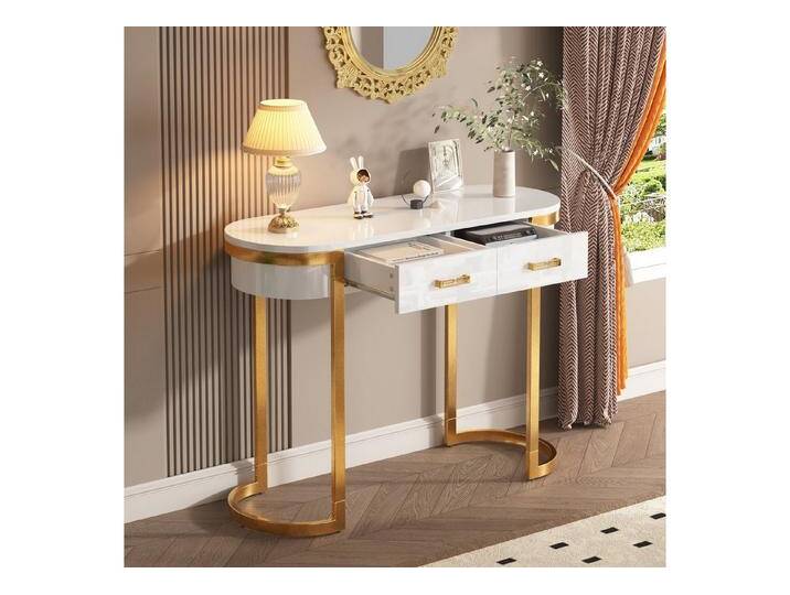 PXloue Konsolentisch Moderne Konsole mit goldener Metallbasis und stilvollem Design, Eleganter minimalistischer Tisch – perfekte Ergänzung für Ihr Zuhause. PXloue Konsolentisch Moderne Konsole mit goldener Metallbasis und stilvollem Design, Eleganter minimalistischer Tisch – perfekte Ergänzung für Ihr Zuhause. von OTTO