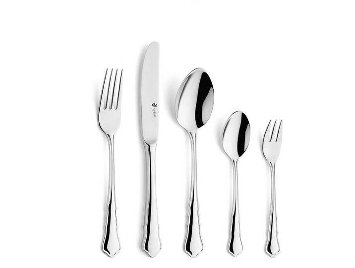 Paul Wirths Besteck-Set CHIPPENDALE (30-tlg), Edelstahl 18/10, Edelstahl 18/10, hochglanzpoliert, versilbert, silberfarben von OTTO