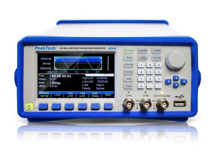 PeakTech Spannungsprüfer P 4046: Arbiträr Signalgenerator 2-CH ~ 1µHz-160 MHz (TFT), (1 St) von OTTO