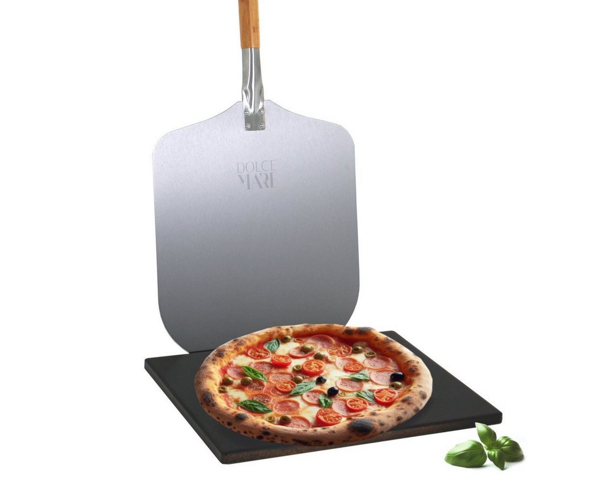 Pizzastein Set Cordierit schwarz Alu Pizzaschieber Brotbackstein, Cordierit von OTTO