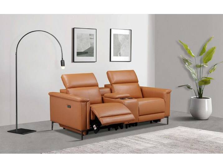 Home affaire 2-Sitzer Lund, 2er-Kinosofa, TV-Sessel, Multimedia-Sofa, USB-A, m. elektrischer o. manueller Relaxfunktion, Getränkehalter u. Staufach von Home-affaire