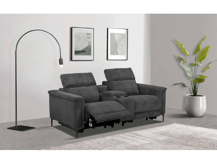 Places of Style 2-Sitzer Lund in Cord, 2er-Kinosofa, TV-Sessel, Multimedia-Sofa, USB-A, m. elektrischer o. manueller Relaxfunktion, Getränkehalter u. Staufach von OTTO