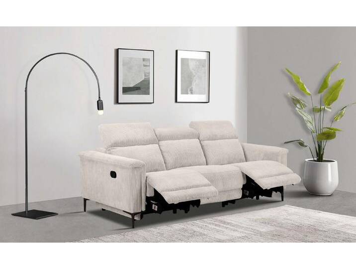 Home affaire 3-Sitzer Lund Cord, mit manueller o. elektrischer Relaxfunktion in 2 Sitzen, USB-A, Kopfteilverstellung, Breite 222 cm, beige Home affaire 3-Sitzer Lund Cord, mit manueller o. elektrischer Relaxfunktion in 2 Sitzen, USB-A, Kopfteilverstellung, Breite 222 cm, beige von Home-affaire