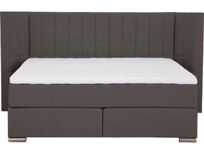 Places of Style Boxspringbett Piazza, mit Steppung und Kopfteil mit seitlichen Flügeln, braun, Taschen-Federkernmatratze , H3, schlamm von OTTO