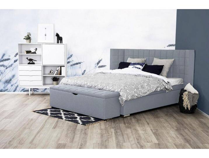 Places of Style Boxspringbett Piazza, mit Steppung und Kopfteil mit seitlichen Flügeln, grau, Taschen-Federkernmatratze , H2, grau Places of Style Boxspringbett Piazza, mit Steppung und Kopfteil mit seitlichen Flügeln, grau, Taschen-Federkernmatratze , H2, grau von OTTO