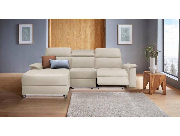 Places of Style Ecksofa Pareli, L-Form, 259cm,m. Recamiere, Echtleder, Kunstleder, Webstoff, man. o. elektr. Relaxfunktion, USB/Kopfteilverstellg u. LED von OTTO