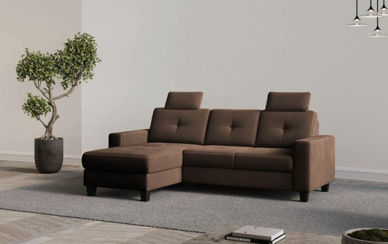 Places of Style Ecksofa Varese L-Form, wahlweise mit Bettfunktion und Bettkasten von Places of Style