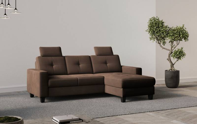 Places of Style Ecksofa Varese L-Form, wahlweise mit Bettfunktion und Bettkasten von Places of Style