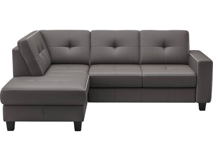 Places of Style Ecksofa Varese, braun, NaturLEDER®-Stoff-mit Bettkasten-mit Bettfunktion, mocca von OTTO