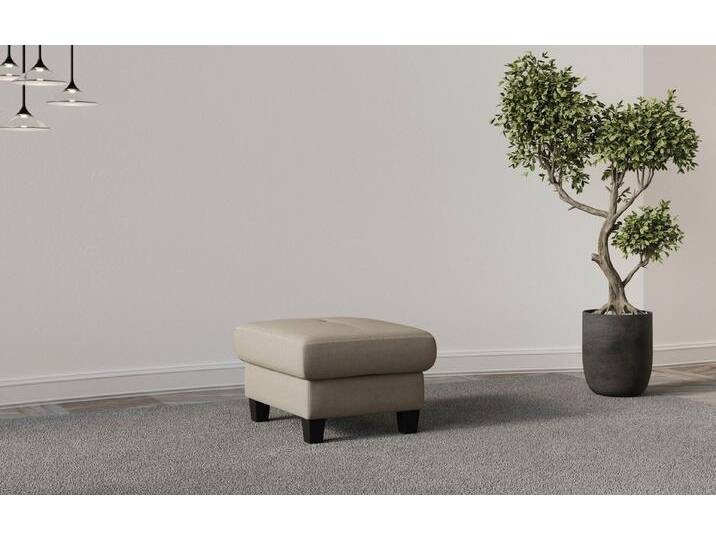 Places of Style Polsterhocker Varese, Kreuznaht in beige, braun, fest, taupe von OTTO
