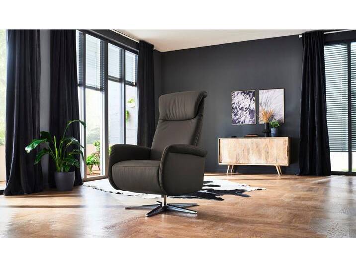 Places of Style Relaxsessel Cartore Chromfuß, mit manueller oder motorischer Verstellung mit Akku, drehbar, hochwertiger Kaltschaum, Drehsessel, grau von OTTO
