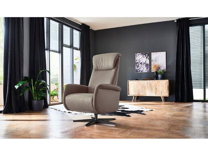 Places of Style Relaxsessel Cartore Fuß schwarz, manuelle oder motorische Verstellung mit Akku, drehbar, hochwertiger Kaltschaum, Drehsessel, grau von OTTO