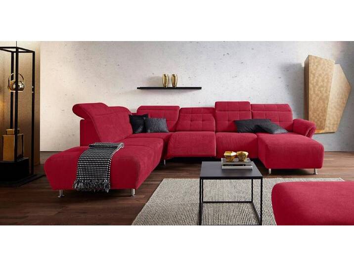 Places of Style Wohnlandschaft Manhattan U-Form, 2 Sitze mit elektrischer Relaxfunktion, verstellbare Armlehnen, rot, rot von OTTO