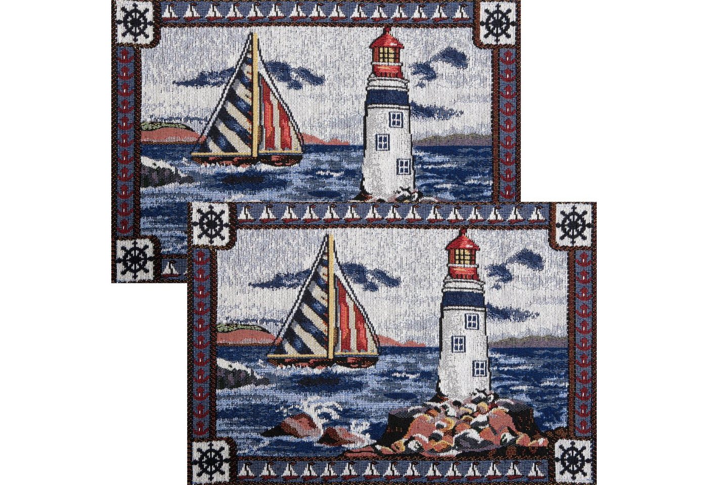 Platzset Tischset 2er-Pack, (2-St), Gobelin Motiv: Leuchtturm von OTTO