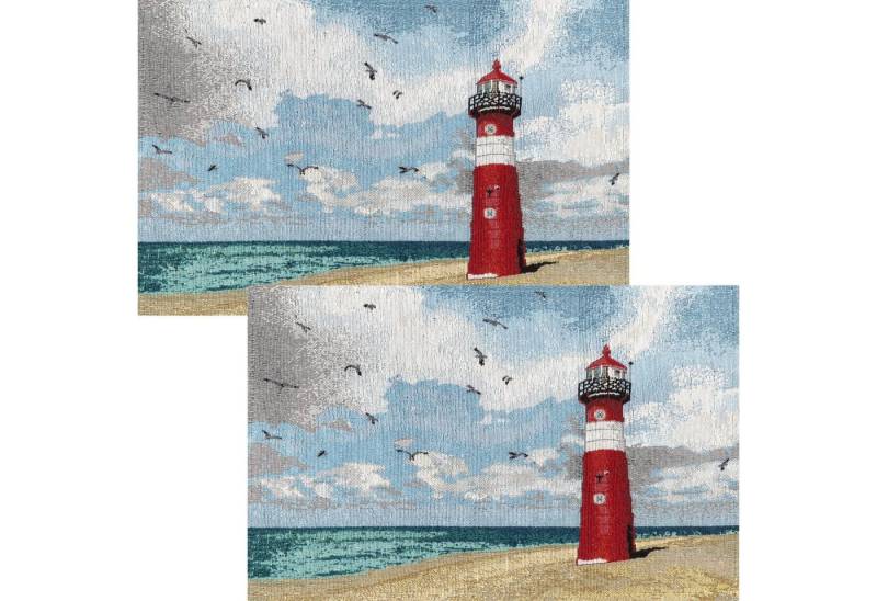 Platzset Tischset 2er-Pack, (2-St), Gobelin Motiv: Leuchtturm von OTTO