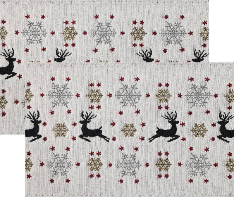 Platzset Tischset "Jumping Deer" 2er-Pack, Gobelin Motiv von OTTO