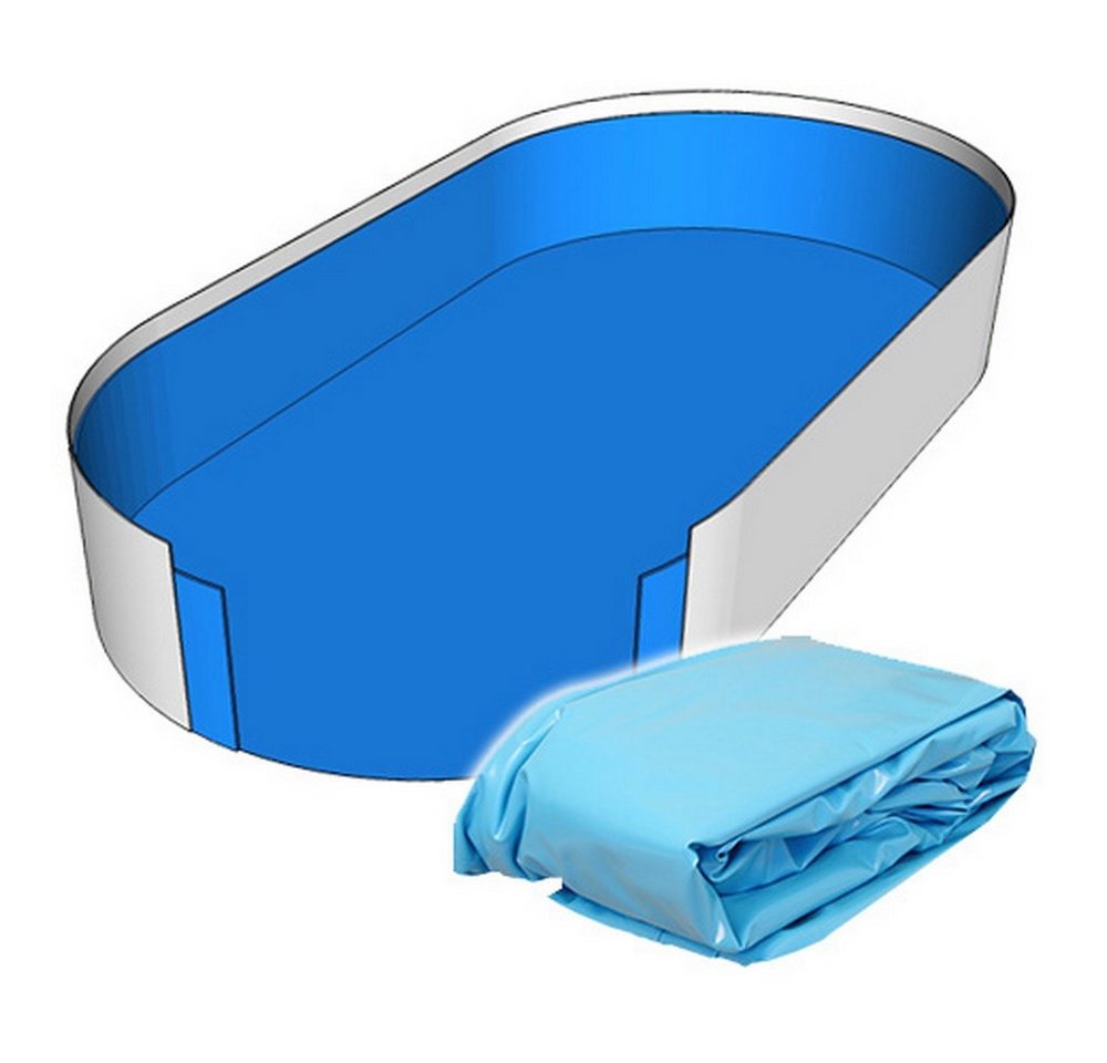 Poolinnenhülle Poolfolie Ovalpool I 490 x 300 x 120 cm I 0,8 mm I blau I 4,9 3 1,2, 0.8 mm Stärke von OTTO