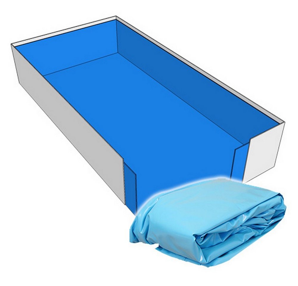 Poolinnenhülle Poolfolie Rechteck 600 x 300 x 150 cm I 0,8 mm I blau I 6 x 3 x 1,5 m, 0.8 mm Stärke von OTTO