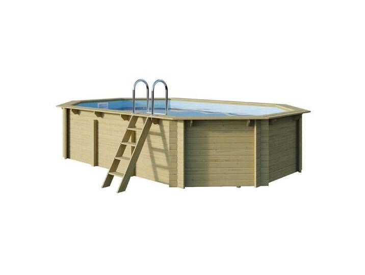 Poolomio Pool TREND Holzpool-Set Achteckig Langform - 610 x 400 x 124 cm - verschied (Set) von OTTO