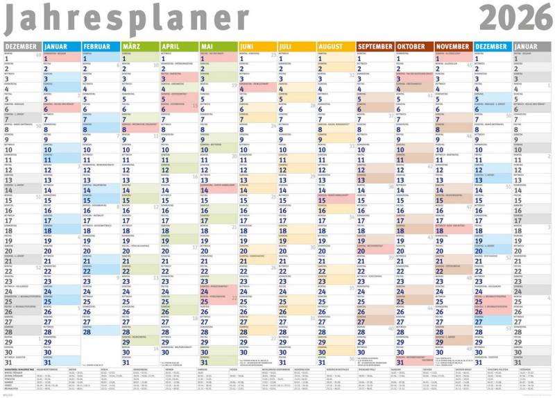 Poster Jahresplaner 2026 - Wandplaner Kalender - Giant XXL Poster - Grösse von OTTO