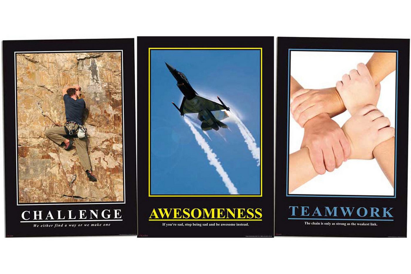 Poster Motivational Büro Set 1 - Poster 3er Set - Teamwork Challenge Awesomen Poster Motivational Büro Set 1 - Poster 3er Set - Teamwork Challenge Awesomen von OTTO
