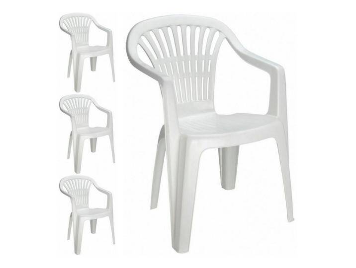 Progarden Gartenstuhl Balkonstuhl Bistrostuhl Stapelstuhl Campingstuhl 84x54x53cm Weiß (4 St), UV-Beständig, Robust, Wetterfest, Made in Italy von OTTO