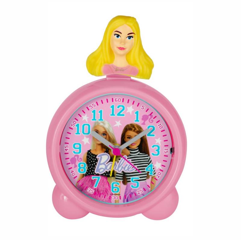 Quarzwecker Barbie Kinderwecker mit Alarm und Licht rosa, mit aufgesetzter Barbie-Figur, analog von OTTO