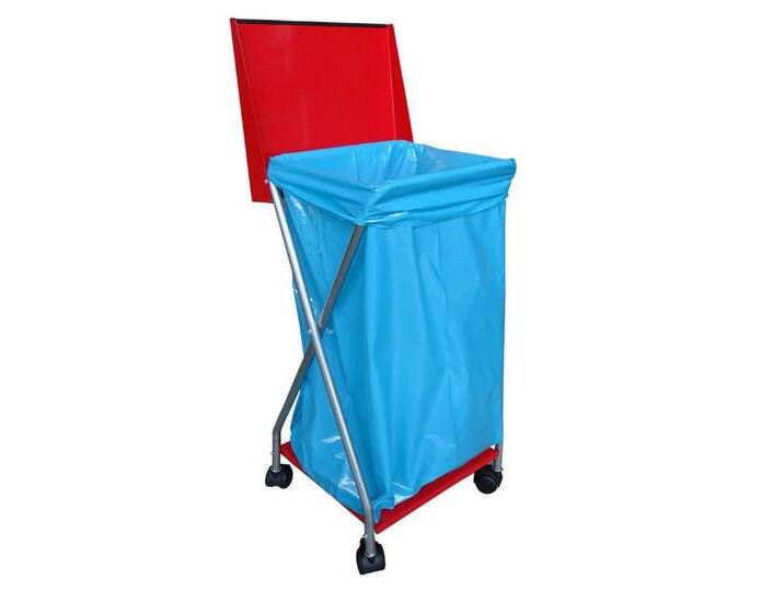 Quick Star Müllsackständer Rollbarer Müllsackständer mit 4 Rollen und 25 Müllsäcken, Lenkrollen drehbar um 360°, rot von OTTO