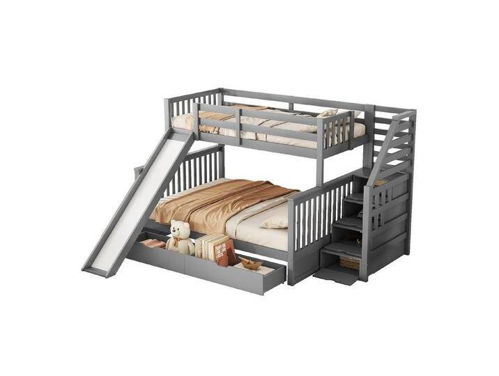 REDOM Etagenbett Etagenbett Bett Gästebett Einzelbett Funktionsbett (Hochbett mit Schubladen und Rutsche, Multifunktional, Stauraum, Kinderzimmer, Sicherheitsgeländer, Praktisch für Kinder, Spielplatz & Schlafbereich, Stabile Treppe), ohne Matratze REDOM Etagenbett Etagenbett Bett Gästebett Einzelbett Funktionsbett (Hochbett mit Schubladen und Rutsche, Multifunktional, Stauraum, Kinderzimmer, Sicherheitsgeländer, Praktisch für Kinder, Spielplatz & Schlafbereich, Stabile Treppe), ohne Matratze von OTTO