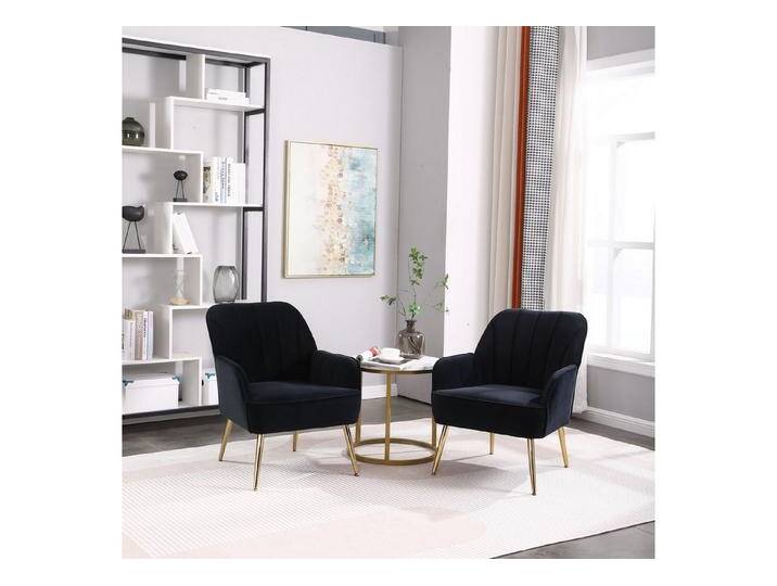 REDOM Loungesessel Eleganter Samt-Freizeitsessel (mit ergonomischem Design – Modern und Klassisch, Einfach zu Montieren., 2-St., Büro Freizeit Gepolsterte Einzelsofa Stuhl), Kaffee Stuhl mit Metallbeinen von OTTO