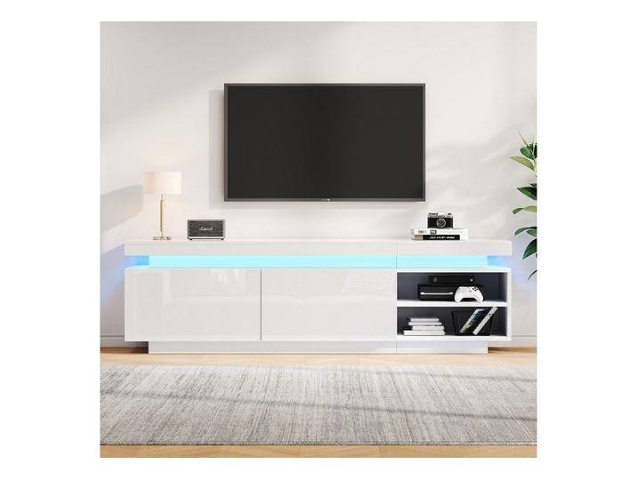 REDOM Lowboard Mit LED, Hochglanz, passend für Fernseher bis 70 Zoll (TV-Schrank Fernsehtisch,TV-Board,TV-Ständer, = TV-Kommode, 1 St., Lowboard mit Stauraum) von OTTO